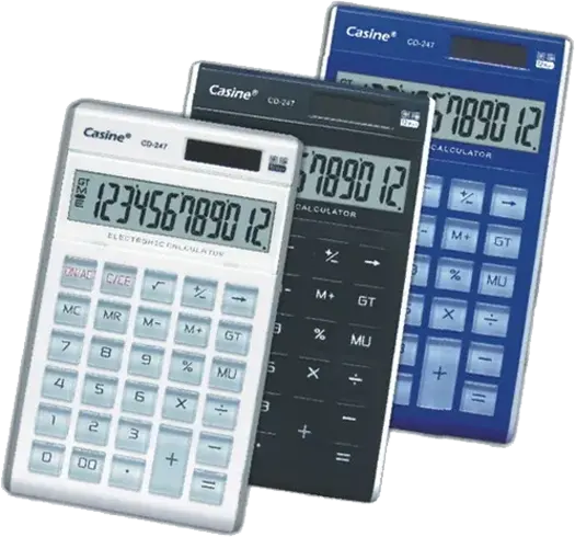 اله حاسبة مكتبية كاسين، 12 خانة، أسود | أزرق | أبيض، CD-247