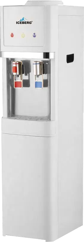 مبرد مياه أيس بيرج،2 حنفية (بارد + ساخن)، تحميل علوي، كابينة ، فضي ، WDWB