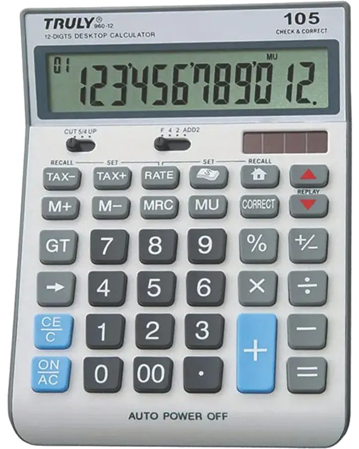 اله حاسبة مكتبية ترولي، 12 خانة، فضي، 960-12