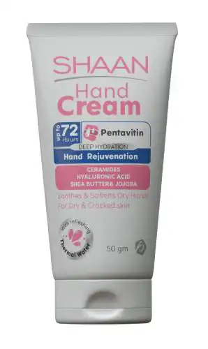 كريم مرطب شان ، مرطب لليد بالهيالورونيك اسيد و زبدة الشيا والجوجوبا ، 50 جم .