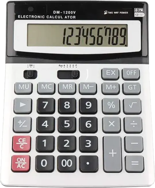 اله حاسبة مكتبية أيتس، 12 خانة، رمادي، DC-1200V