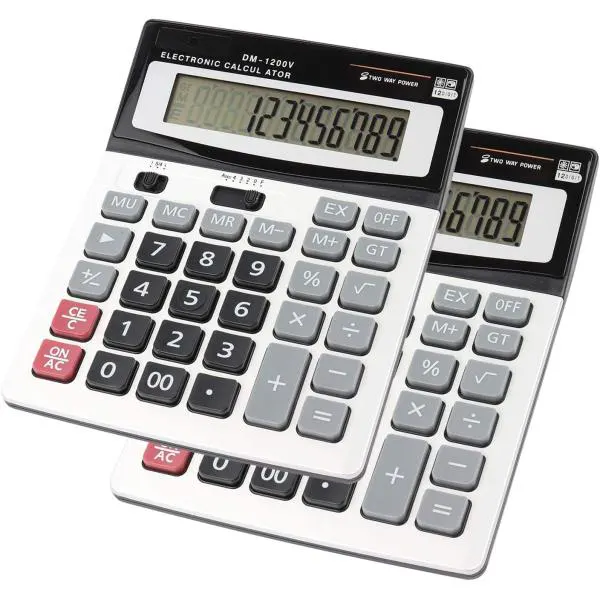 اله حاسبة مكتبية أيتس، 12 خانة، رمادي، DC-1200V