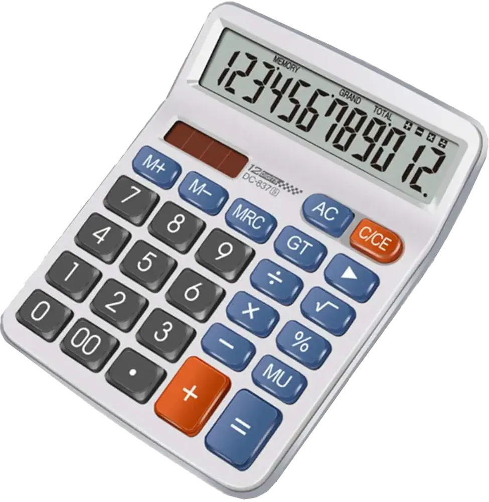 اله حاسبة مكتبية أيتس، 12 خانة، أبيض، DC-837S