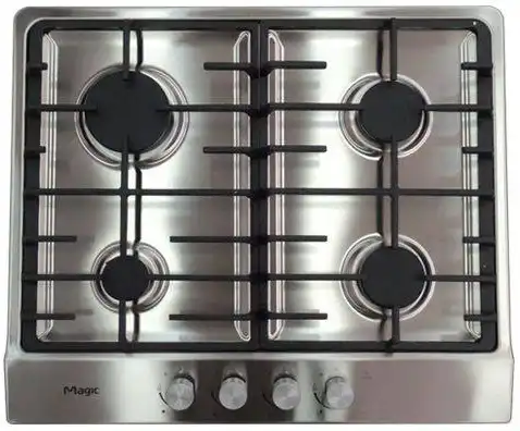 بوتاجاز مسطح بلت ان ماجيك كوري، 60  سم، 4 شعلة غاز،سلفر،GRA.644FSS