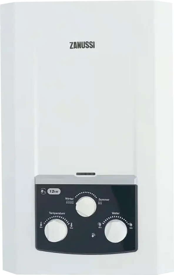 سخان مياه غاز زانوسي دلتا ، 6 لتر ، غاز طبيعي ، بدون مدخنة ، ديجيتال، أبيض، ZYG06313WL