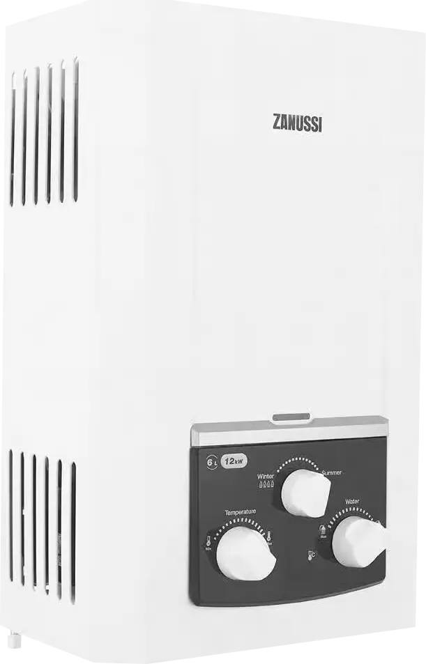 سخان مياه غاز زانوسي دلتا ، 6 لتر ، غاز طبيعي ، بدون مدخنة ، ديجيتال، أبيض، ZYG06313WL