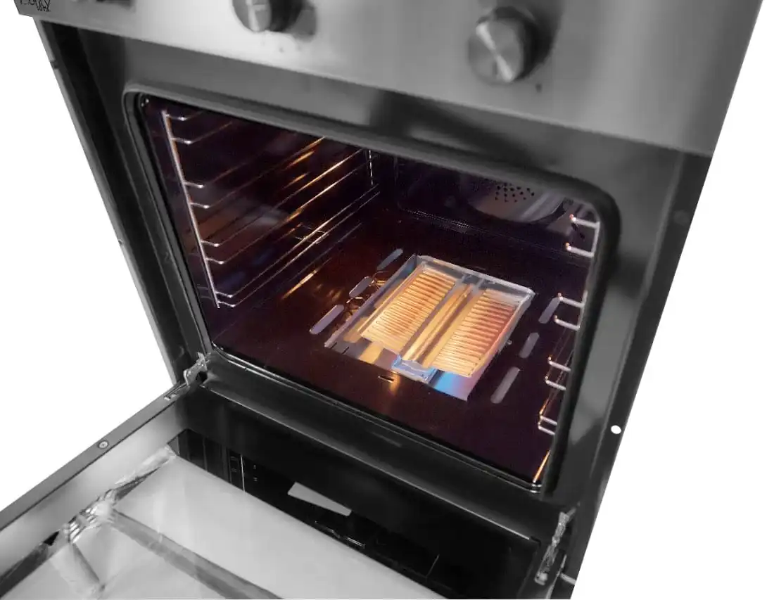 فرن بيورتي تركي بلت ان 60 سم، غاز، 76 لتر ،شواية، أسود x  فضي،PT60GG