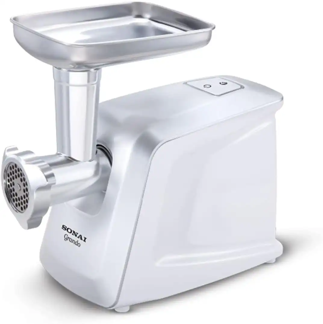 مفرمة لحم سوناي جراندو، 1600 وات، أسلحة استانلس، أبيض، SH-4400