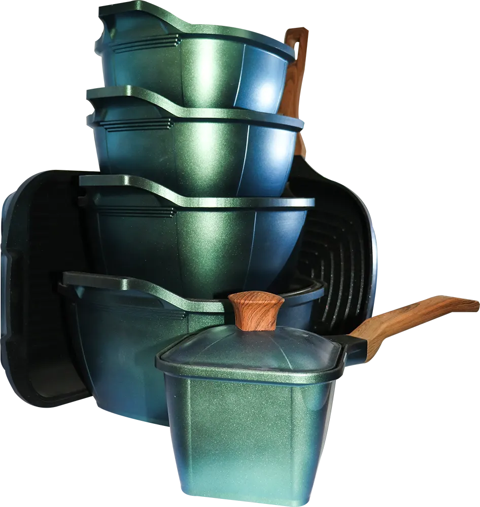 طقم حلل تيفال ماتريكس، 12 قطعة، أخضر