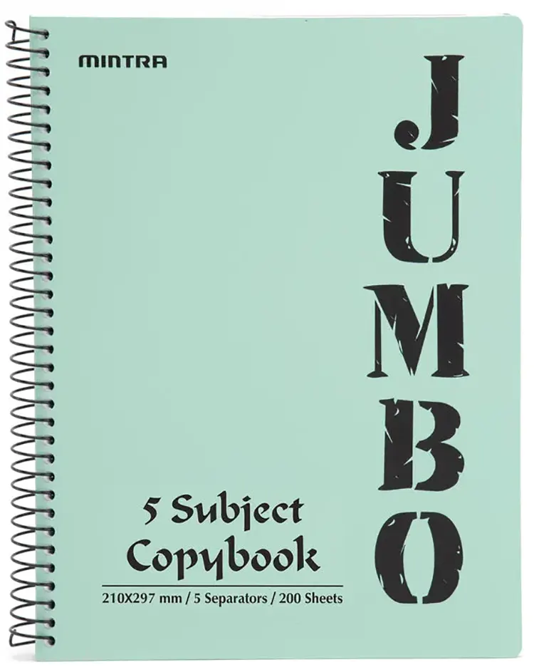 كشكول سلك چامبو A4 من مينترا، 200 ورقة، 5 فواصل، لون متعدد
