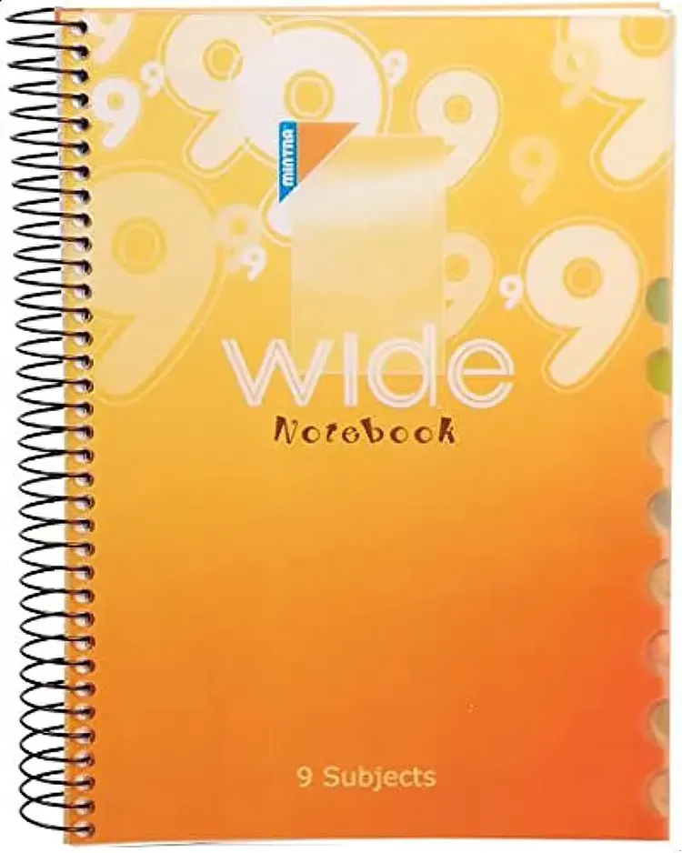 كشكول سلك وايد 9 A4 من مينترا، 216 ورقة، 9 فواصل، لون متعدد