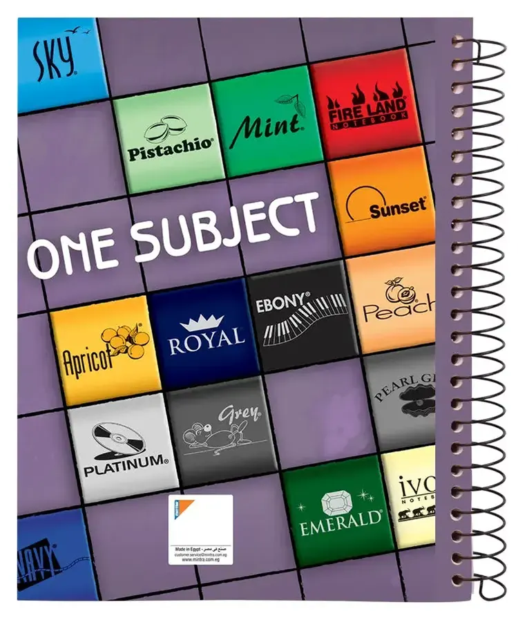 كشكول سلك وان سبجكت A4 من مينترا، 192 ورقة، لون متعدد