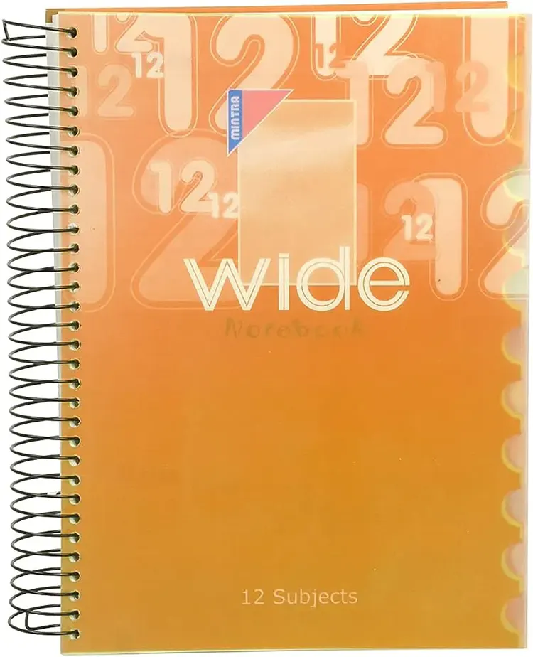 كشكول سلك وايد 12 A4 من مينترا، 288 ورقة، 12 فواصل، لون متعدد