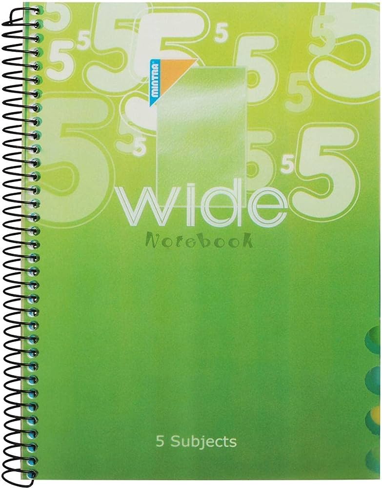 كشكول سلك وايد 5 A4 من مينترا، 120 ورقة، 5 فواصل، لون متعدد