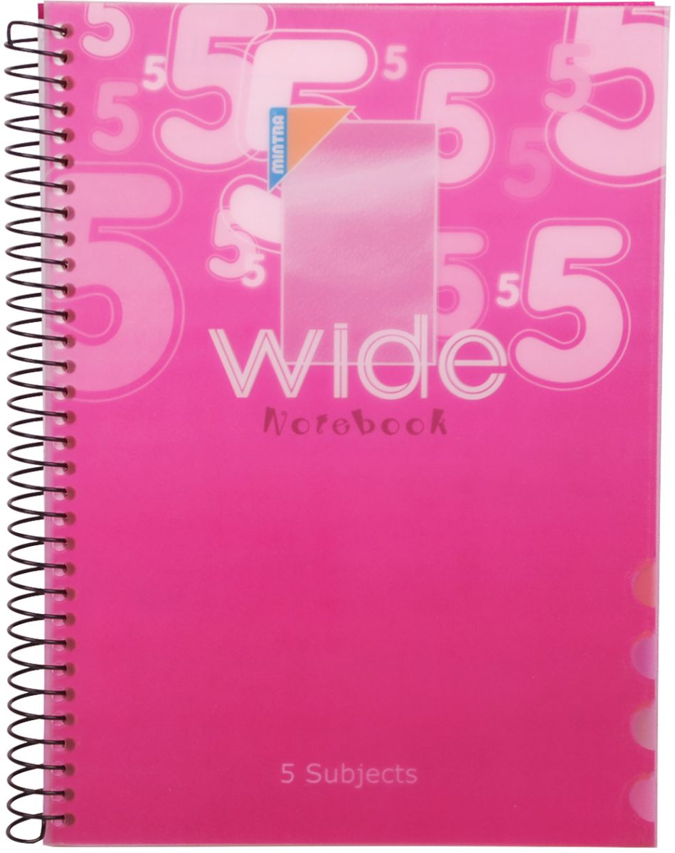 كشكول سلك وايد 5 A4 من مينترا، 120 ورقة، 5 فواصل، لون متعدد