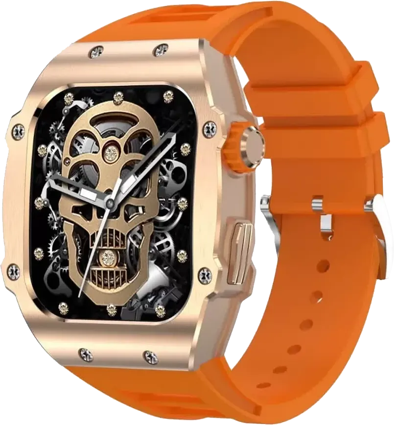 ساعة جرين ليون أنطونيو جيمس الذكية، شاشة 1.85 بوصة تعمل باللمس ،مقاومة للماء،بطارية 400 مللي أمبير، برتقالي