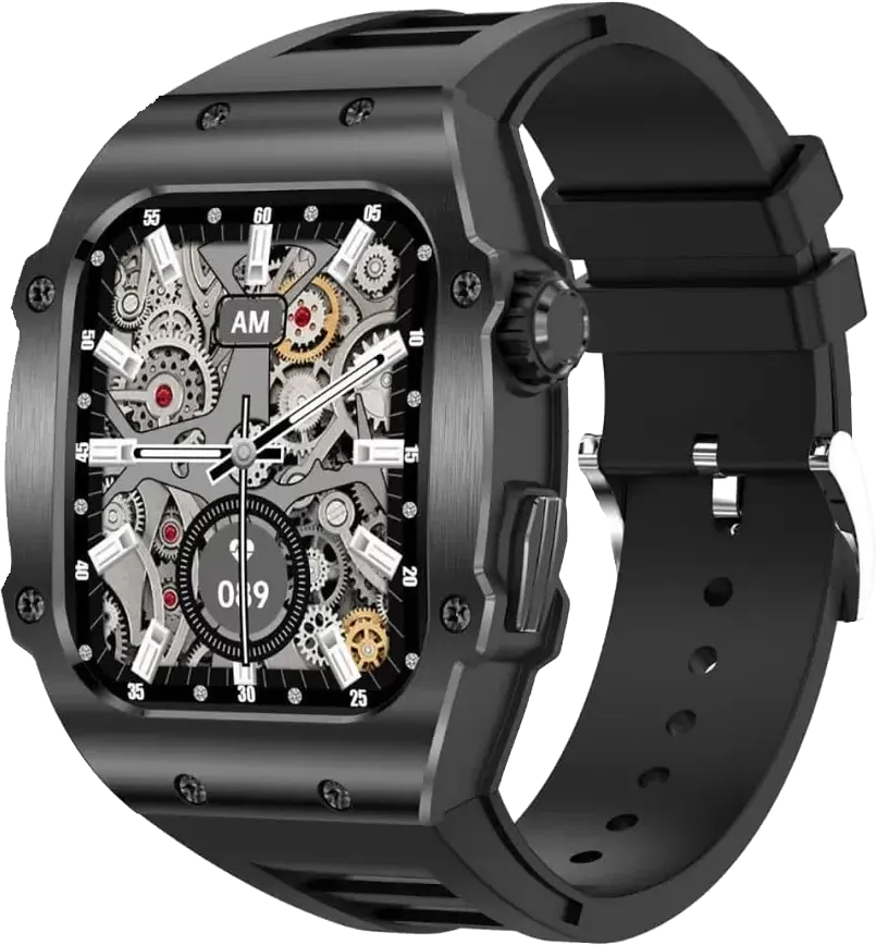 ساعة جرين ليون أنطونيو جيمس الذكية، شاشة 1.85 بوصة تعمل باللمس ،مقاومة للماء،بطارية 400 مللي أمبير، أسود