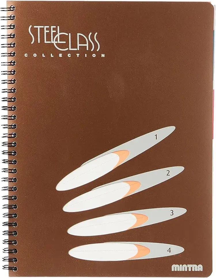 كشكول سلك ستيل كلاس A4 من مينترا، 100 ورقة، 4 فواصل، لون متعدد