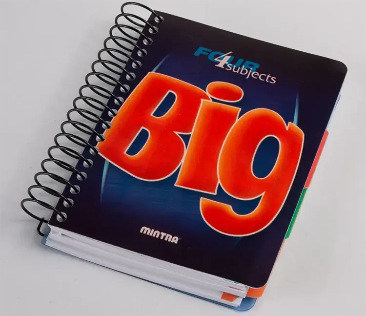 كشكول سلك بج من مينترا، 192 ورقة، 4 فواصل، لون متعدد