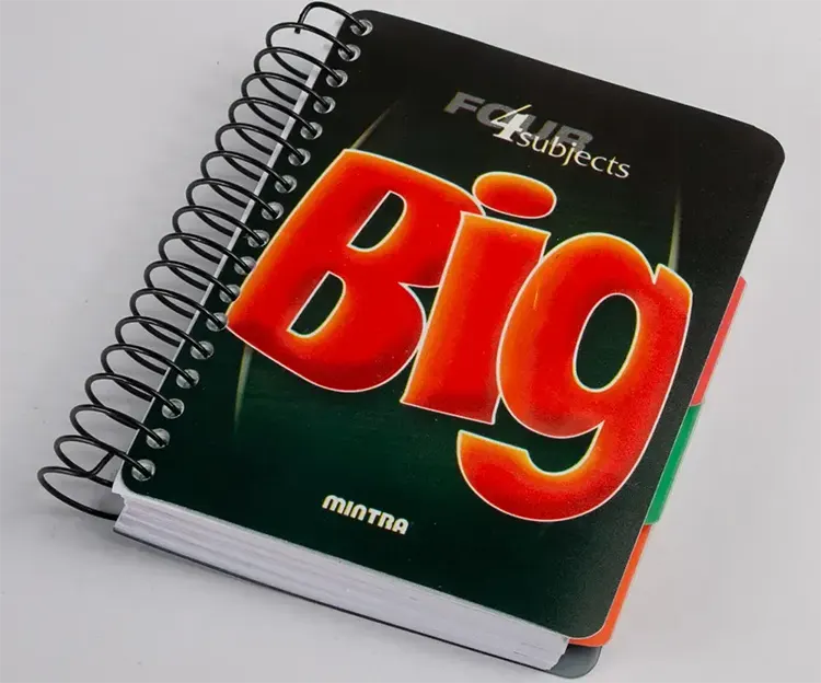 كشكول سلك بج من مينترا، 192 ورقة، 4 فواصل، لون متعدد