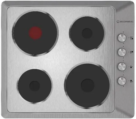 بوتاجاز مسطح بلت ان ايكوماتيك، 60 سم، 4 شعلة ، بلاطة كهرباء ،سلفر ، ES603