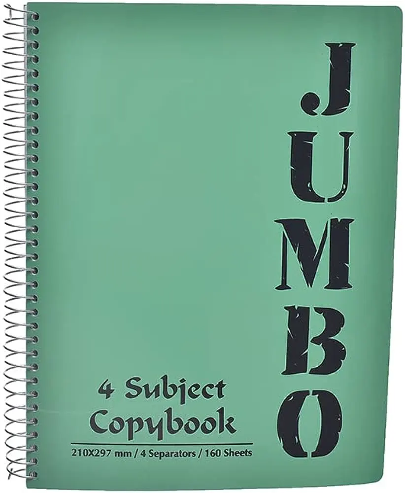 كشكول سلك جامبو A4 من مينترا، 160 ورقة، 4 فواصل، لون متعدد