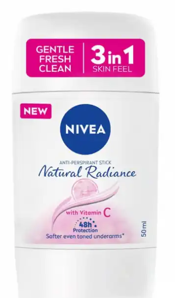 مزيل عرق نيفيا للنساء ناتشورال راديانس 3 فى 1، ستيك، 50 مل