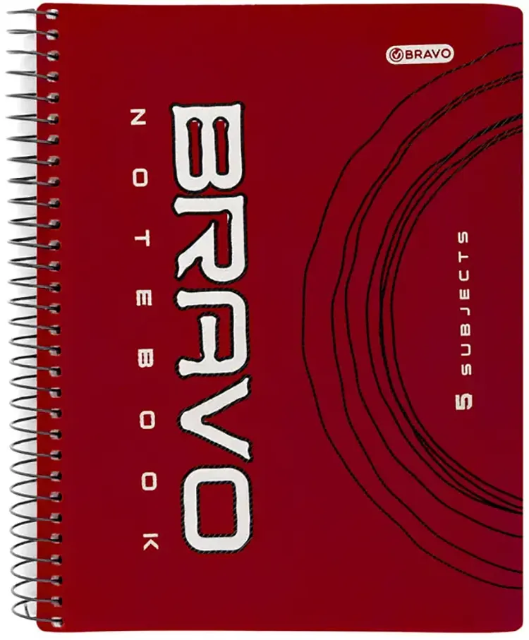 كشكول سلك برافو A4 من ساسكو، 160 ورقة، 4 فواصل، لون متعدد