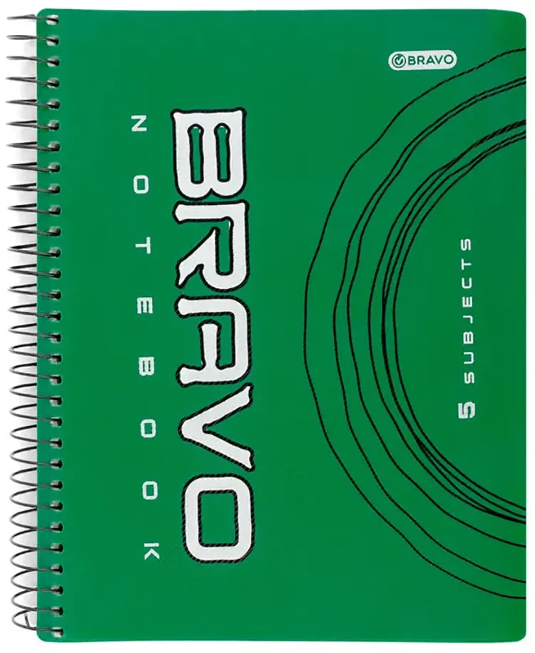 كشكول سلك برافو A4 من ساسكو، 160 ورقة، 4 فواصل، لون متعدد