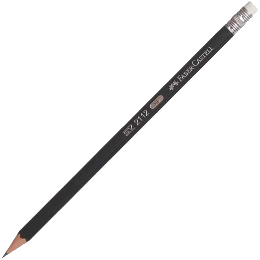 قلم رصاص فابر كاسيل، بأستيكة، درجة HB، 2112،أسود مط