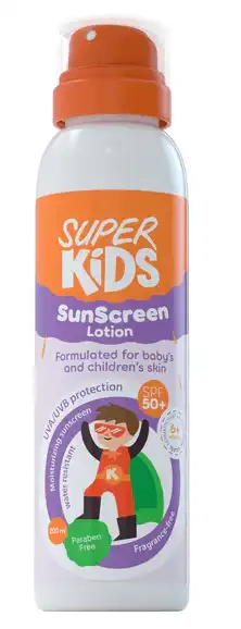 سوبر كيدز صن بلوك للاطفال لوشن واقي شمس بعامل حماية 50+، 200 مل