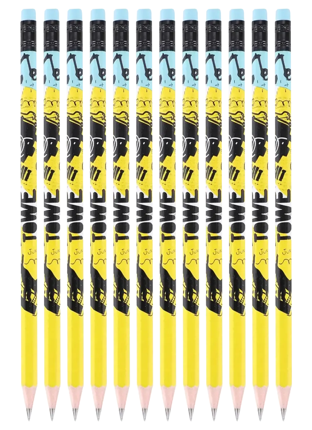 طقم قلم رصاص ديلي 12 قطعة جرافيتي 2B، ألوان