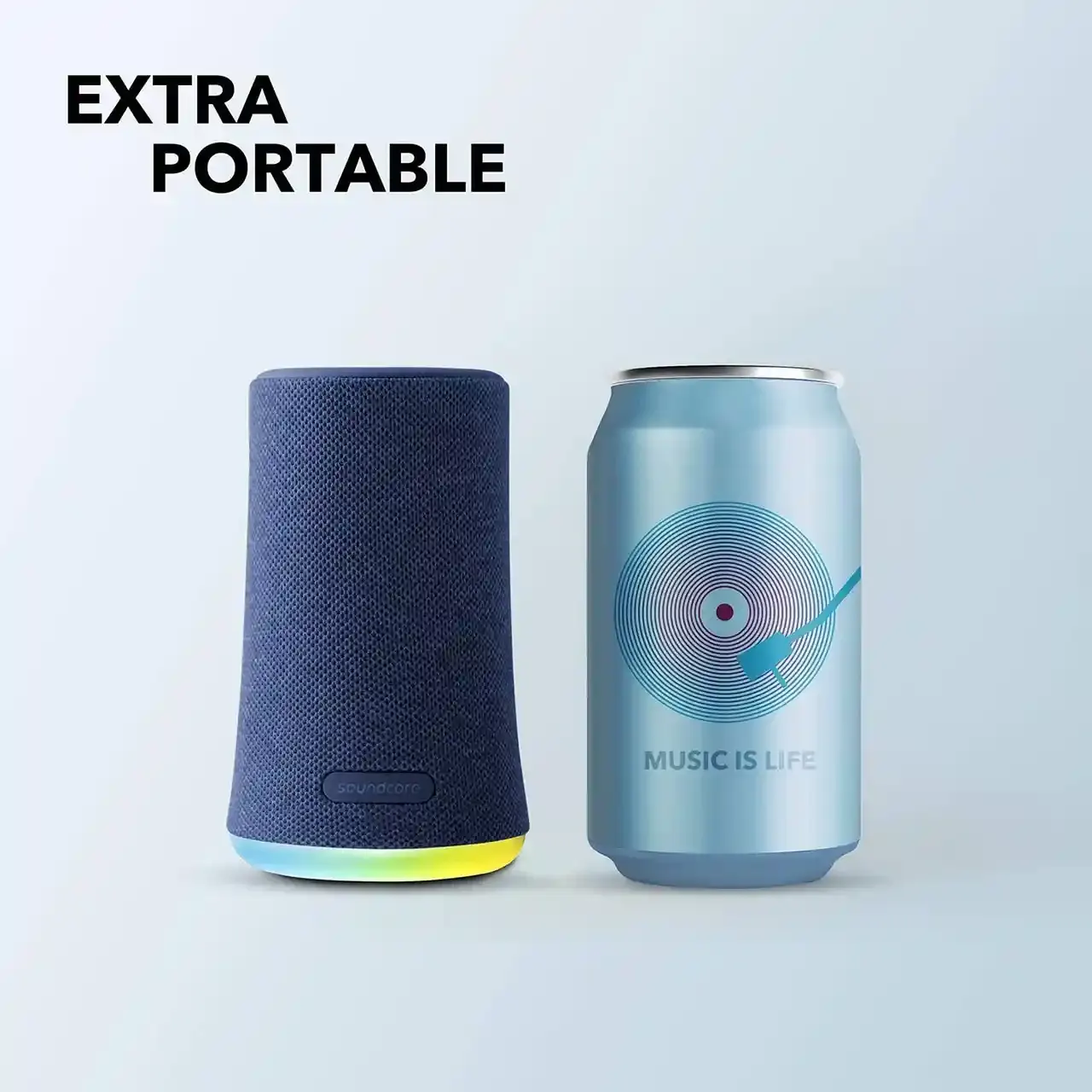 مكبر صوت انكر فلير ميني، بلوتوث، 10 وات، اضاءة ليد، أزرق ،A3167032