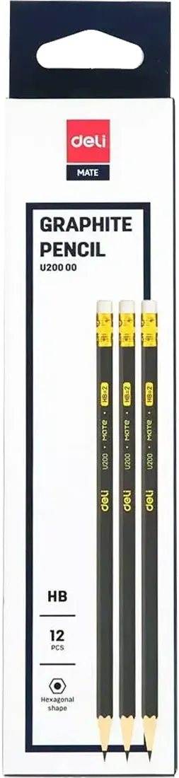 طقم قلم رصاص ديلي 12 قطعة جرافيتي HB، اسود