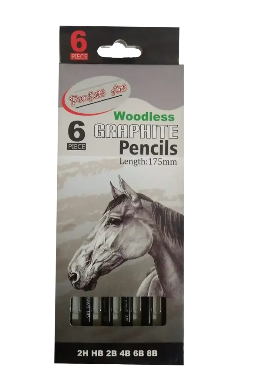 طقم قلم رصاص جرافيت 6 ، أسود