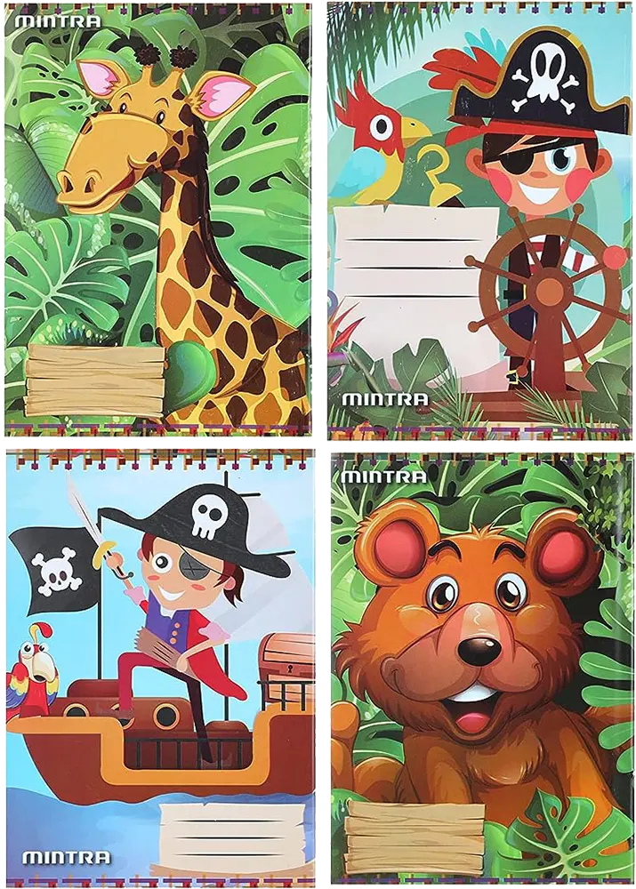 كشكول دبوس مينترا 80 ورقة، انجليزى ، 22.5*16 سم، متعدد الاشكال