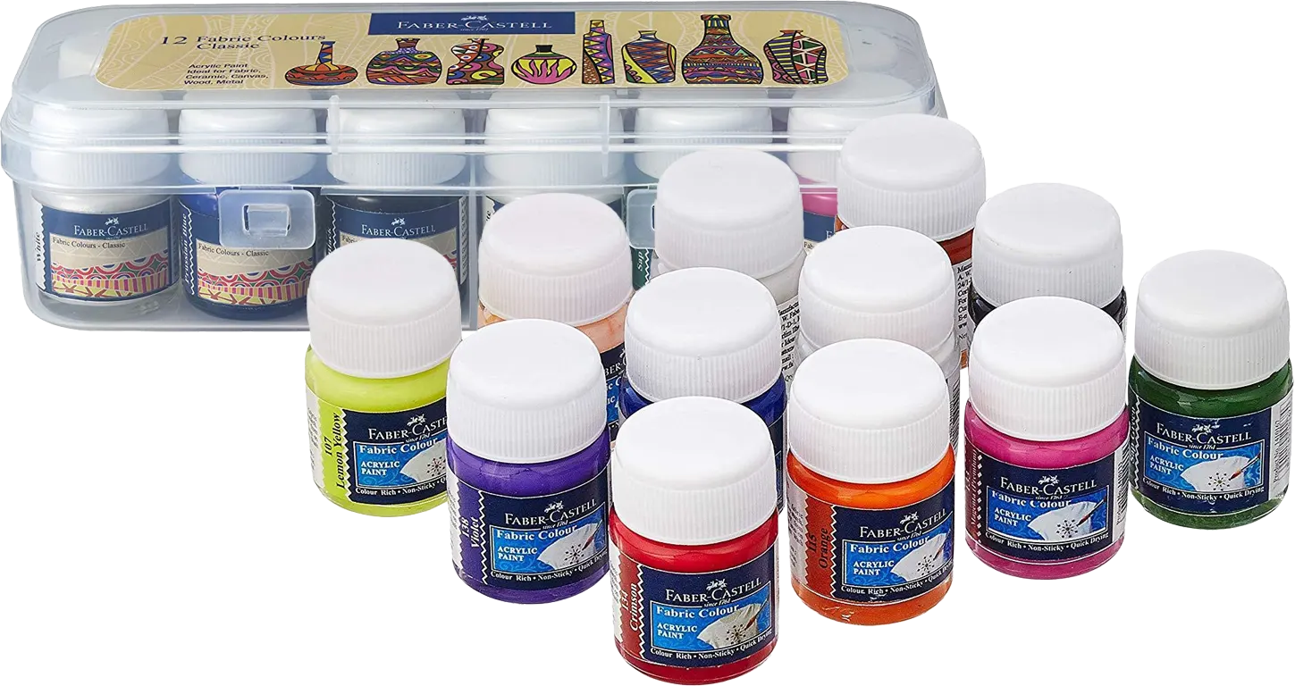 مجموعة ألوان قماش فابر كاسيل، 12 لون ،10 مللي، ألوان متعددة، 1410507
