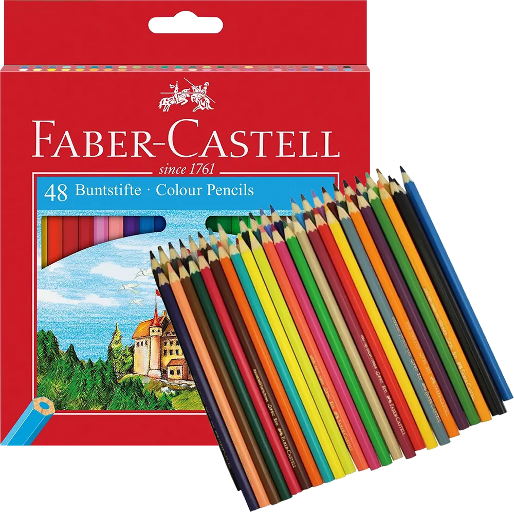 ألوان خشب من فابر كاستل، 48 لون، طويلة، ألوان متعددة