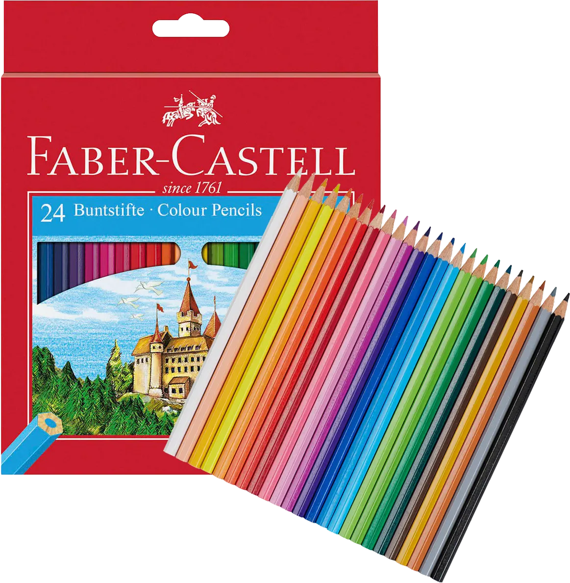 ألوان خشب من فابر كاستل، 24 لون، طويلة، ألوان متعددة