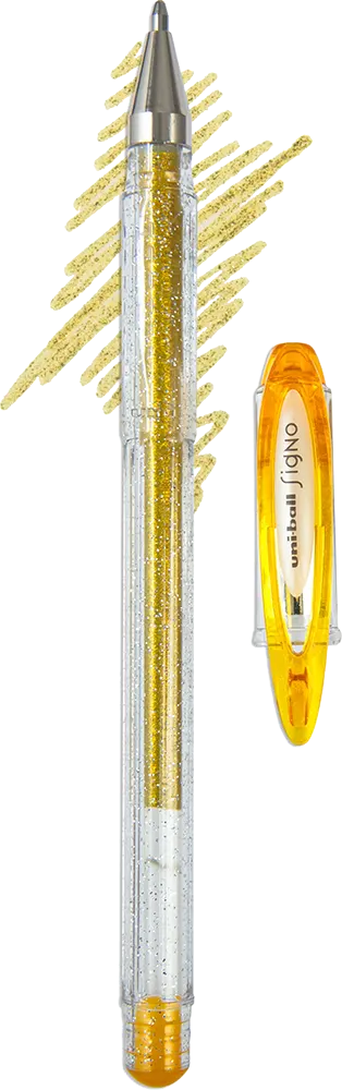 قلم جيل يوني بول ، 1 ملم، رولر، ذهبي، UM-120SP