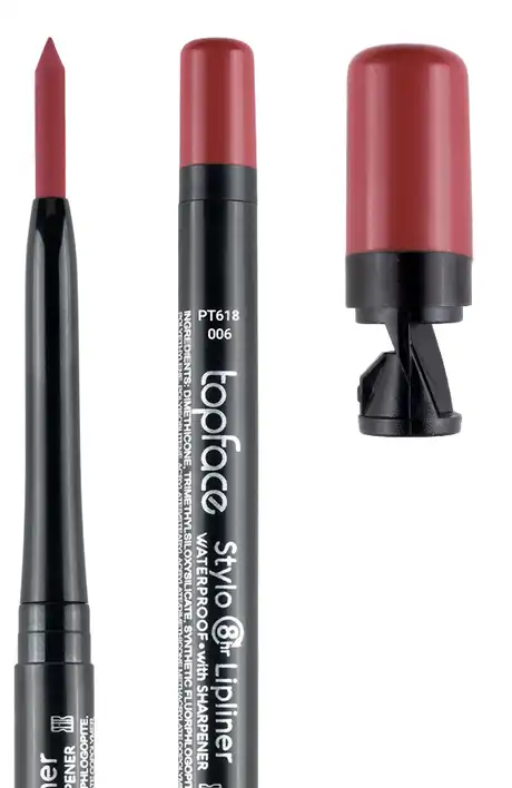 قلم تحديد شفاه ستايلو مقاوم للماء من توب فيس 006