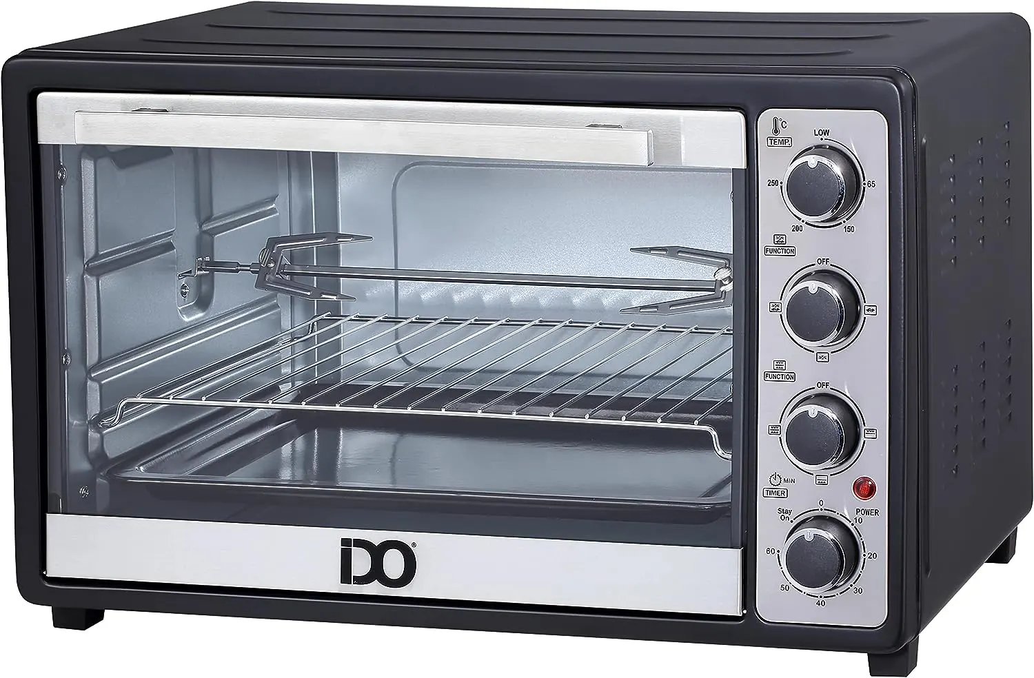 IDo Electric Oven 50 Liters with Grill and Fan, 2000 Watt, Black TO50SG-BK
