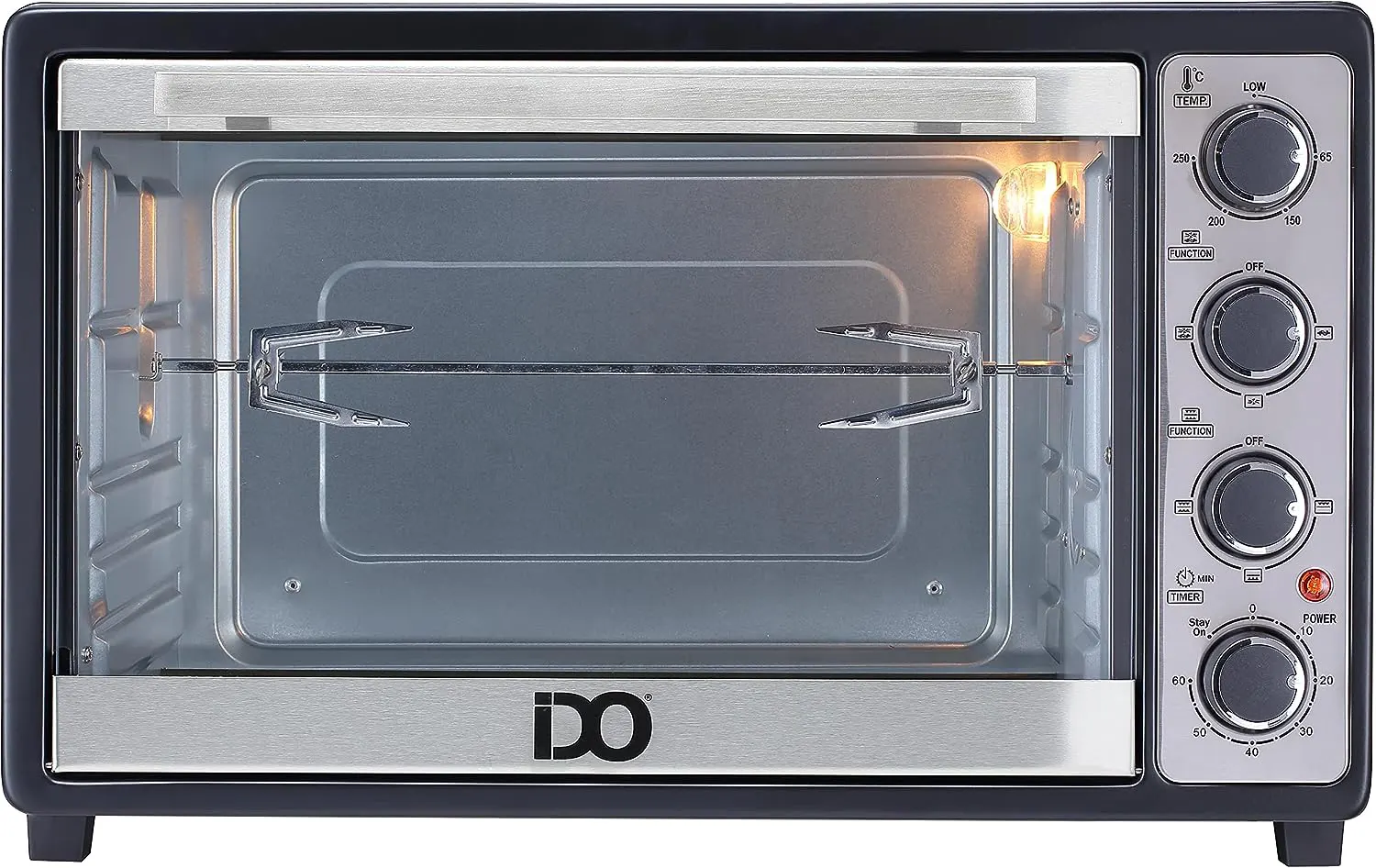 IDo Electric Oven 50 Liters with Grill and Fan, 2000 Watt, Black TO50SG-BK