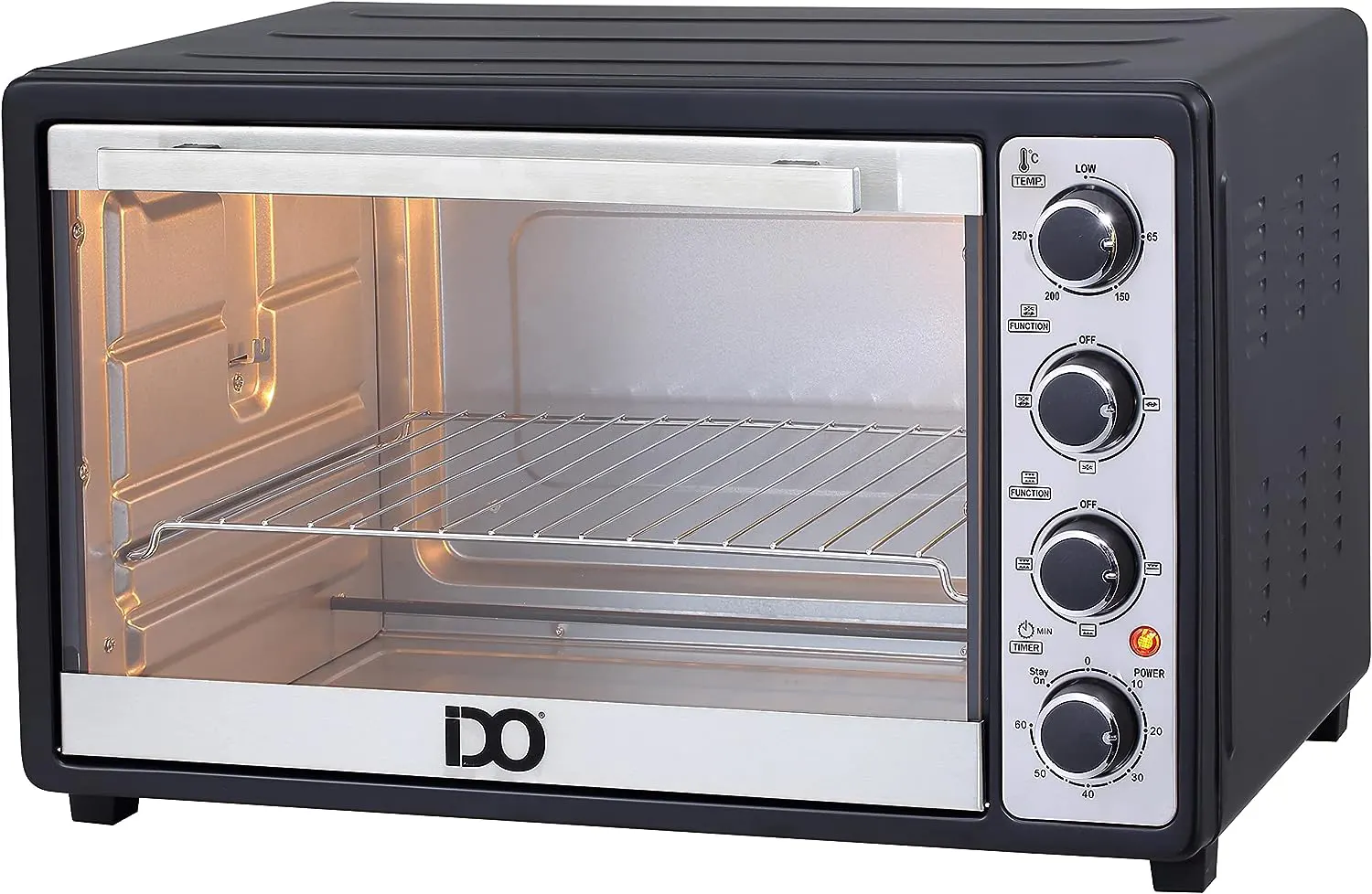 IDo Electric Oven 50 Liters with Grill and Fan, 2000 Watt, Black TO50SG-BK