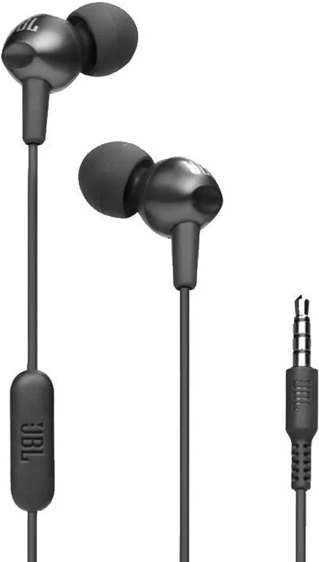 سماعة أذن سلكية JBL C200SI،  صوت واضح + أزرار تحكم ظاهرة، أسود