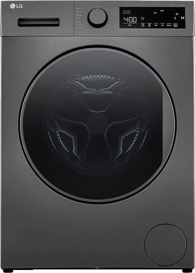 غسالة فول أوتوماتيك إل جي تحميل أمامي، 8 كيلو، شاشة ديجيتال، انفرتر، فضي داكن، F2T2TYM1S