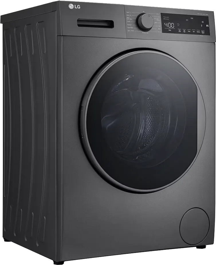غسالة فول أوتوماتيك إل جي تحميل أمامي، 8 كيلو، شاشة ديجيتال، انفرتر، فضي داكن، F2T2TYM1S