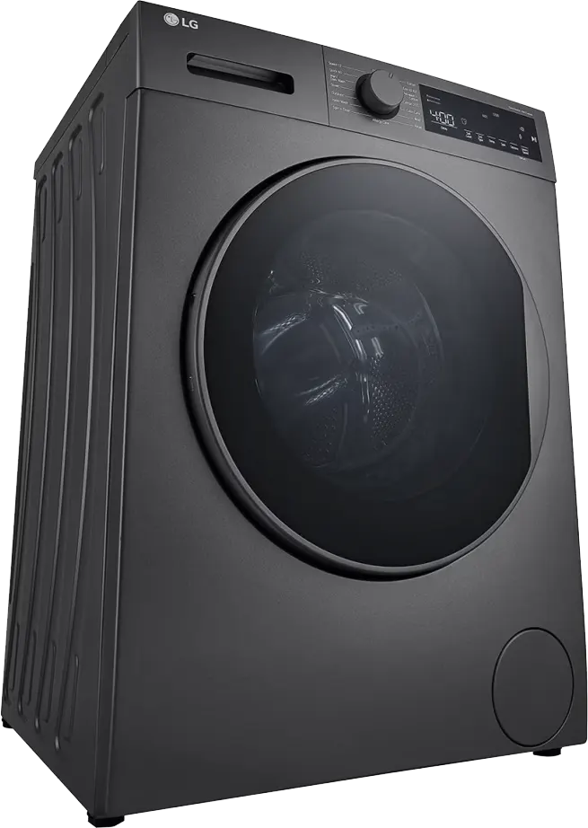 غسالة فول أوتوماتيك إل جي تحميل أمامي، 8 كيلو، شاشة ديجيتال، انفرتر، فضي داكن، F2T2TYM1S