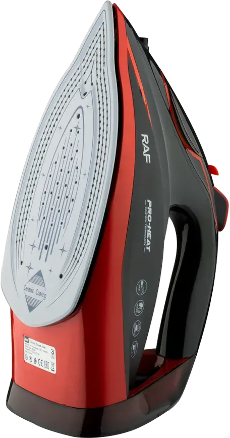 مكواة ملابس بخار راف، 2600 وات، قاعدة سيراميك، أسود، R.1140