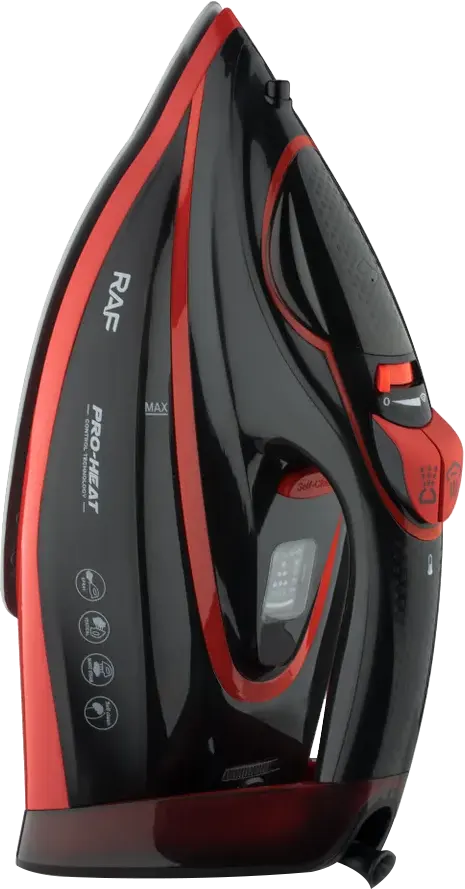مكواة ملابس بخار راف، 2600 وات، قاعدة سيراميك، أسود، R.1140